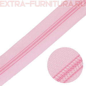 Молния рулонная спираль тип Т5, цв.134 розовый, пл.13 гр/м