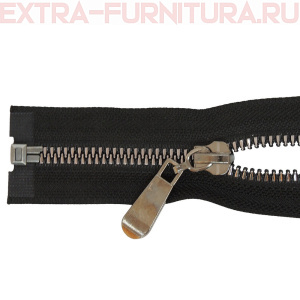 Молния декор Трактор Т5 1 замок, дл. 65см, цв.черный, усил. звено