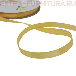 Лента атласная  6 мм  цв.010 желтый рул. 27,42м
