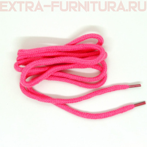 Шнурки круглые 130 см, Хлопок, цв.розовый