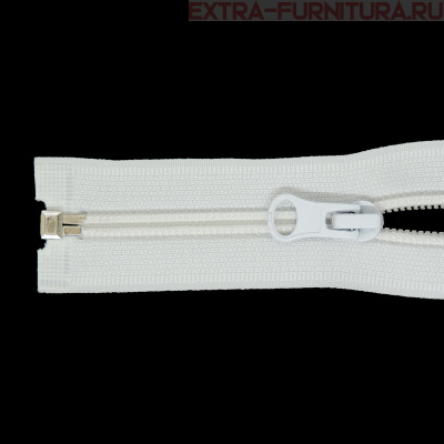 Молния Спираль разъёмная дл. 80см, Т5, цв. белый, бегунок груша