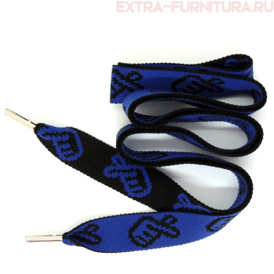 Шнурки плоские 130см, шир.23мм, Ручка, цв.синий
