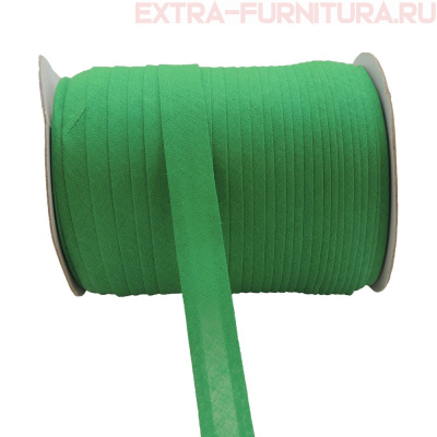 Косая бейка х/б  15мм 132м цв.086 зеленый