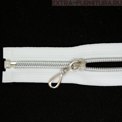 Молния спираль декор Т5 80см цв.белый/серебро MaxZipper*