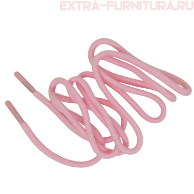 Шнурки круглые 150см, шир.6мм, цв.134 розовый, пласт.наконечник, уп.100шт