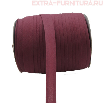 Косая бейка х/б  15мм 132м цв.214 бордо