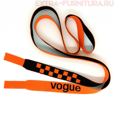 Шнурки плоские 130см, шир.19мм, Vogue+шахматка, цв.оранжевый
