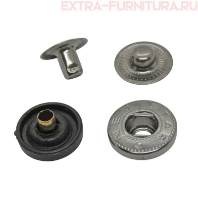 Кнопка "Альфа" 15 мм, цв.черный, пластик, черный никель(уп.720шт) NEWSTAR