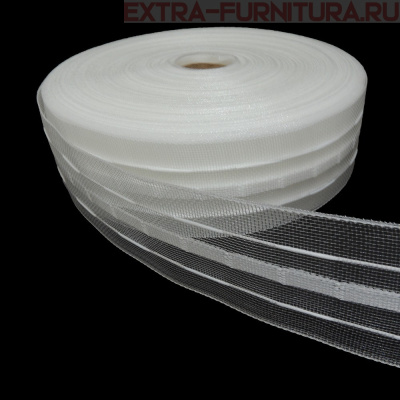 Лента шторная шир.40мм арт.401-0 органза, уп.50м*48уп.